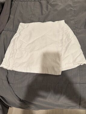 Abercrombie & Fitch White Linen Mini Skort